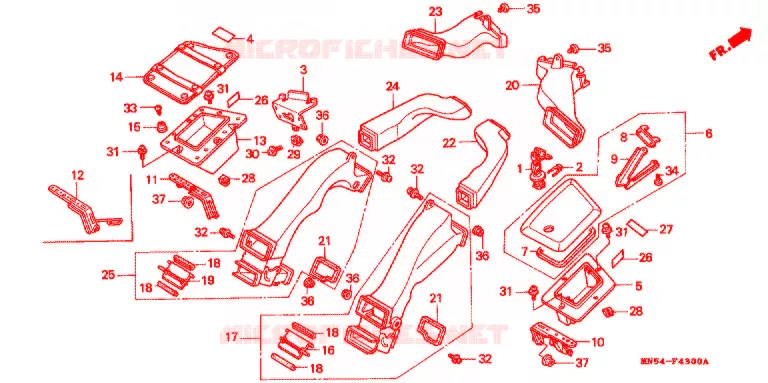 CONDUIT D'AIR Honda MOTO 1500 GOLD-WING 1991  GL1500AM