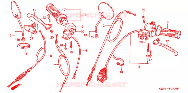 LEVIER DE GUIDON - CABLE - COMMODO Honda MOTO 100 APE 2002  XZ1002