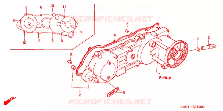 COUVERCLE GAUCHE Honda SCOOTER 50 GYRO 2000  TC50Y