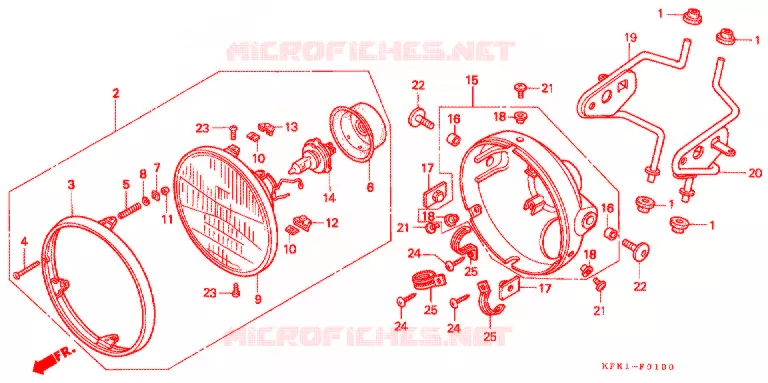 PHARE Honda MOTO 250 VTR 2003  VTR2503