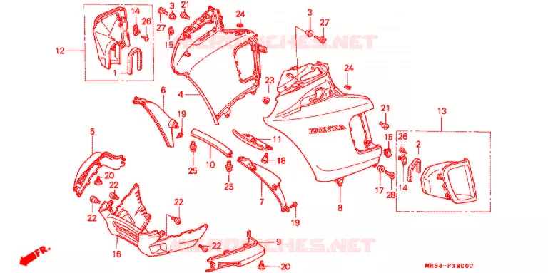 CARENAGE Honda MOTO 800 PC800 1996  PC800T