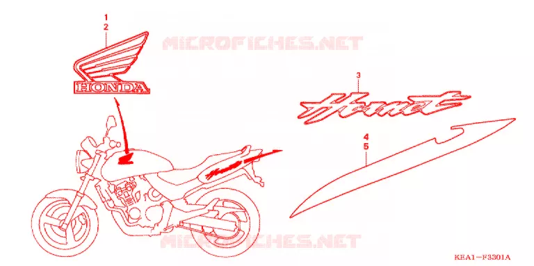 t (CB250F3/6/7) Honda MOTO 250 HORNET 2003  CB250F3