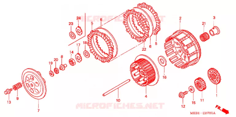 EMBRAYAGE Honda MOTO 450 CRF 2003  CRF450R3