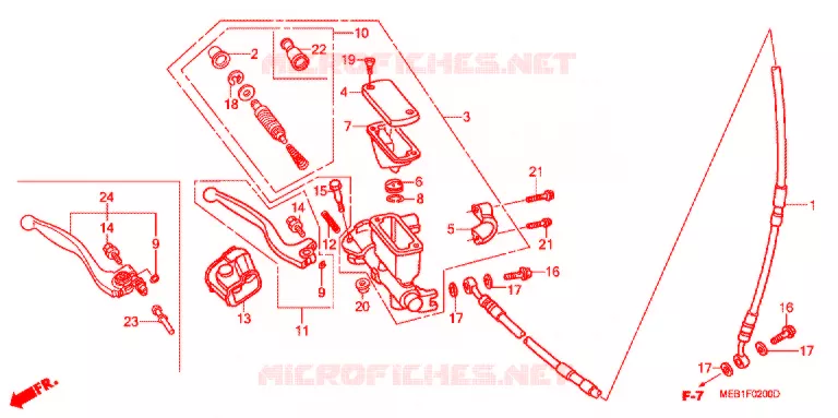MAITRE CYLINDRE DE FREIN AVANT Honda MOTO 450 CRF 2003  CRF450R3