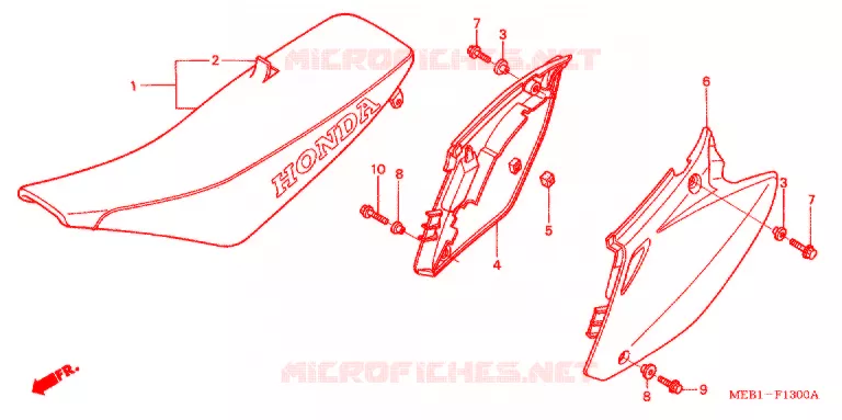 SIEGE/COUVERCLE LATERAL  Honda MOTO 450 CRF 2003  CRF450R3