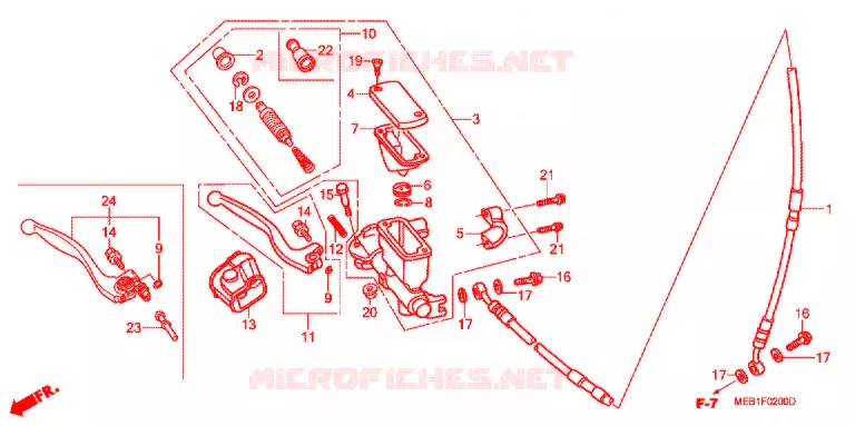 MAITRE CYLINDRE DE FREIN AVANT Honda MOTO 450 CRF 2004  CRF450R4