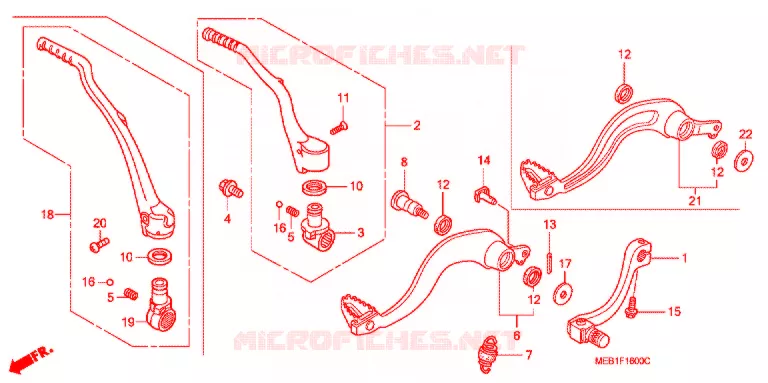 PEDALE - KICK Honda MOTO 450 CRF 2004  CRF450R4