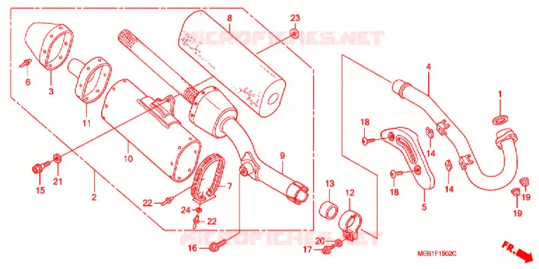 SILENCIEUX D'ECHAPPEMENT  Honda MOTO 450 CRF 2004  CRF450R4