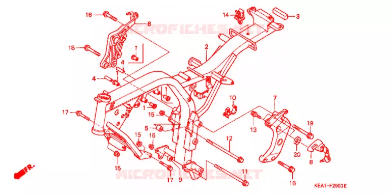 CADRE Honda MOTO 250 HORNET 2002  CB250F1
