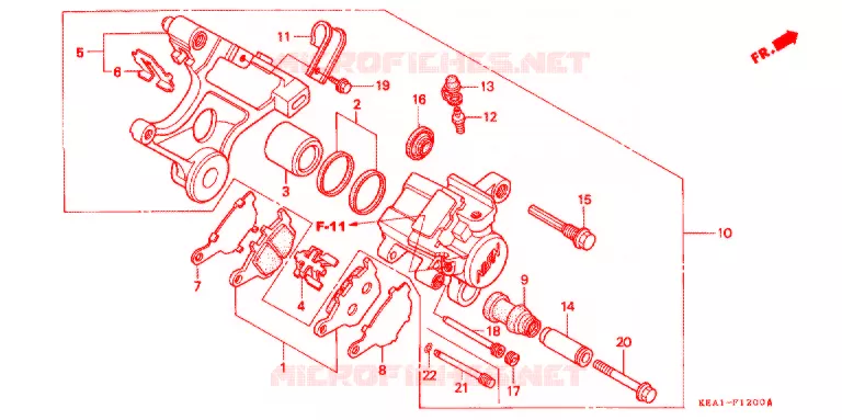 ETRIER DE FREIN ARRIERE Honda MOTO 250 HORNET 2001  CB250F1