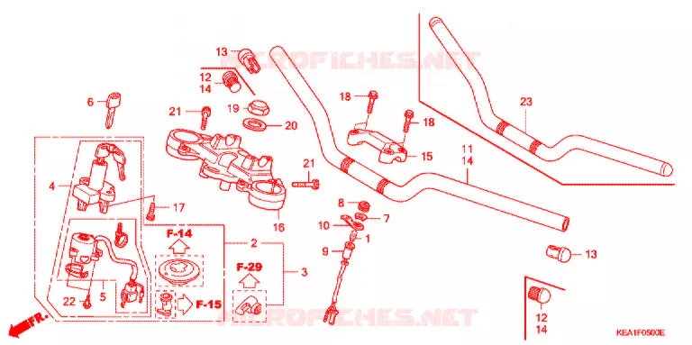 GUIDON - TE DE FOURCHE Honda MOTO 250 HORNET 2001  CB250F1