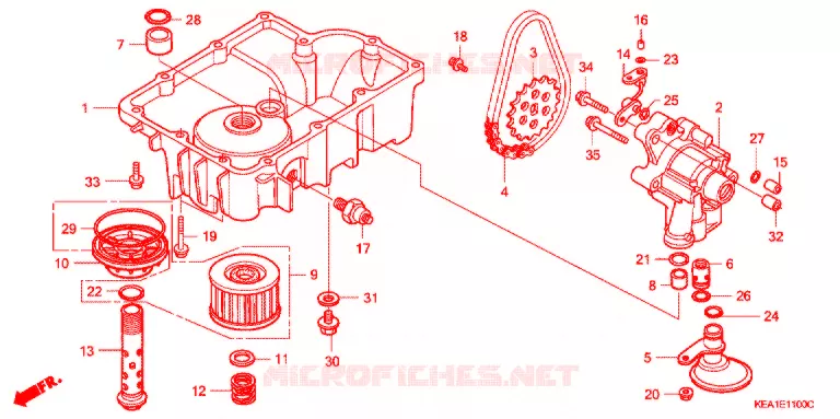 POMPE A HUILE - CARTER D'HUILE Honda MOTO 250 HORNET 2001  CB250F1