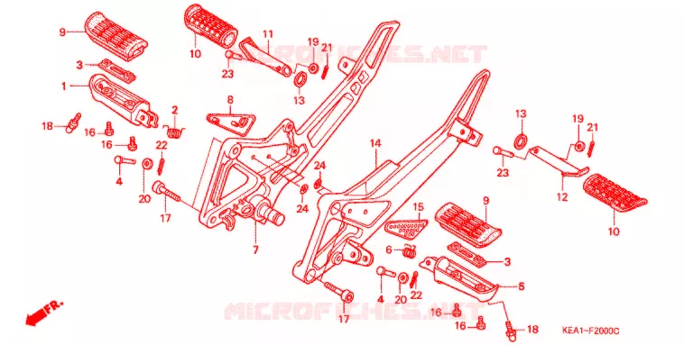 REPOSE PIED Honda MOTO 250 HORNET 2001  CB250F1