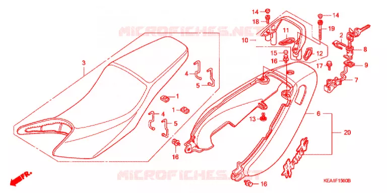 SELLE - CARENAGE ARRIERE Honda MOTO 250 HORNET 2002  CB250F1