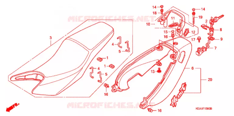 SELLE - CARENAGE ARRIERE Honda MOTO 250 HORNET 2007  CB250F7
