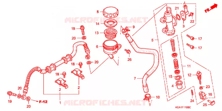 MAITRE-CYLINDRE DE FREIN ARRIERE Honda MOTO 250 HORNET 1996  CB250FT