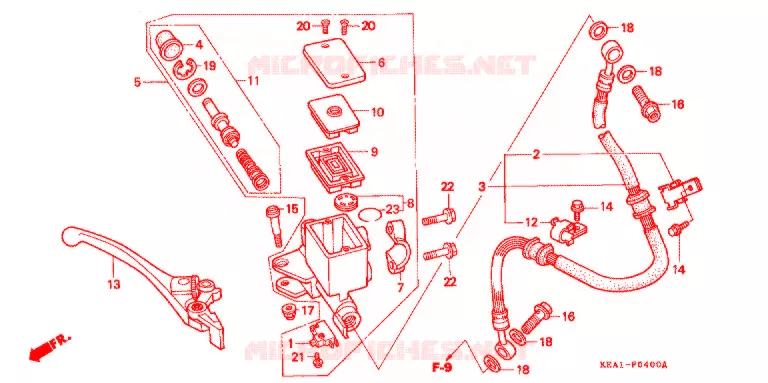 MAITRE CYLINDRE DE FREIN AVANT Honda MOTO 250 HORNET 1996  CB250FT