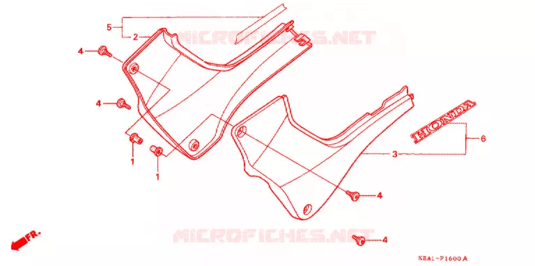 COUVERCLES LATERAUX Honda MOTO 250 HORNET 1996  CB250FT