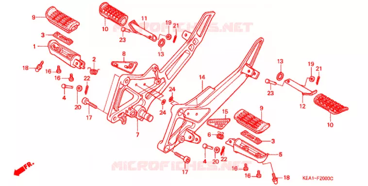 REPOSE PIED Honda MOTO 250 HORNET 1996  CB250FT
