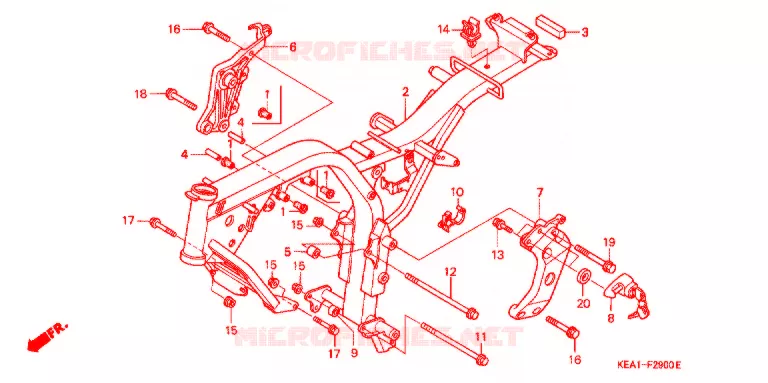 CADRE Honda MOTO 250 HORNET 1997  CB250FV