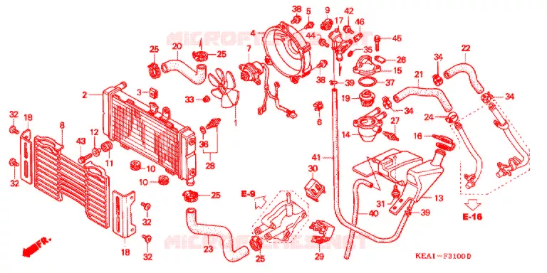 RADIATEUR Honda MOTO 250 HORNET 1998  CB250FV