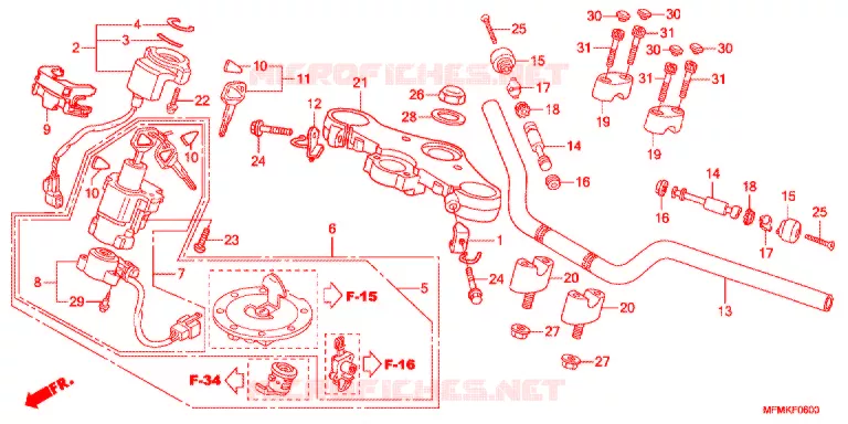 GUIDON - TE DE FOURCHE Honda MOTO 400 CB 2012  CB400AC