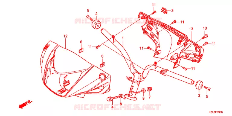 GUIDON - CARENAGE Honda SCOOTER 110 VISION 2013  NSC110MPDC