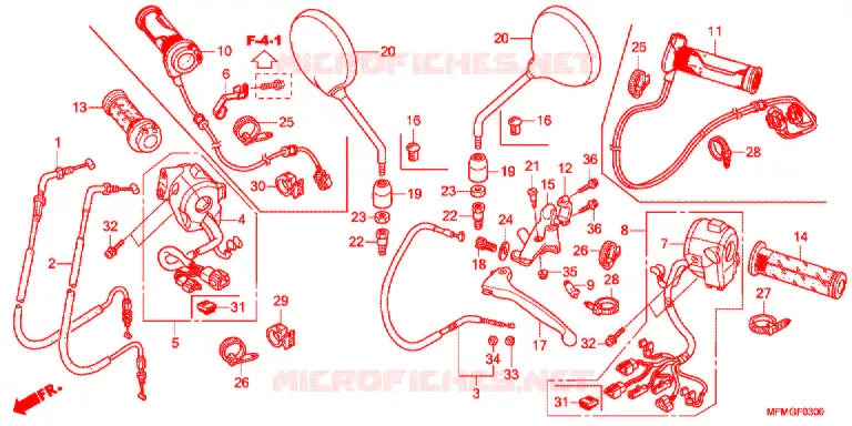 LEVIER DE GUIDON - CABLE - COMMODO Honda MOTO 400 CB 2017  CB400G