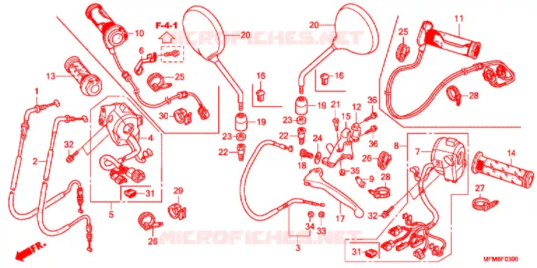 LEVIER DE GUIDON - CABLE - COMMODO Honda MOTO 400 CB 2014  CB400SAE