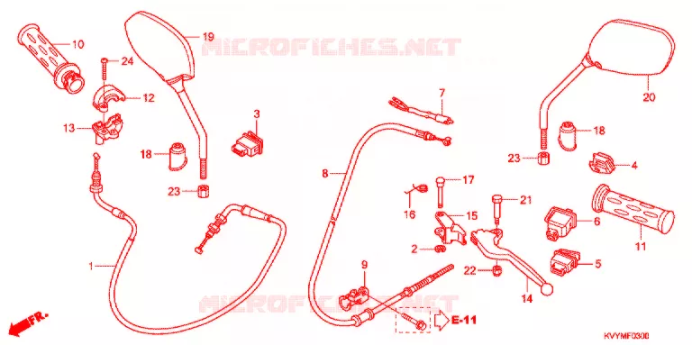 LEVIER DE GUIDON - CABLE - COMMODO Honda SCOOTER 110 ICON 2011  ACC110SCB