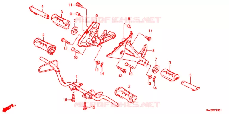 REPOSE PIED (2) Honda MOTO 110 WAVE 2017  AFP110CRFG