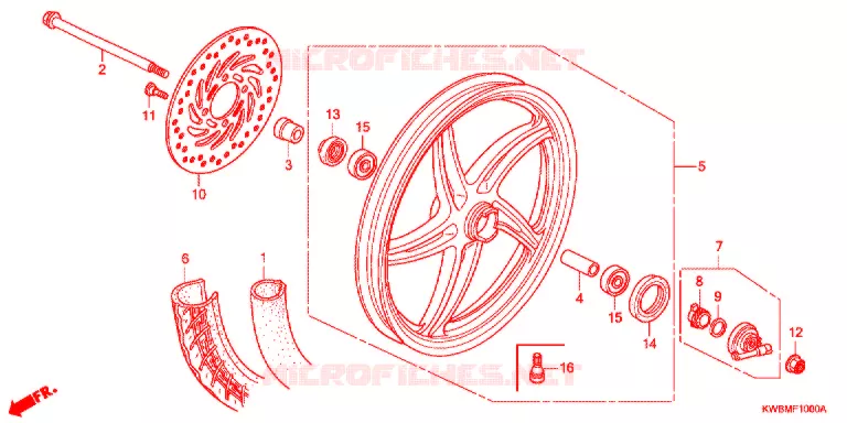ROUE AVANT Honda MOTO 110 WAVE 2017  AFP110CRFG
