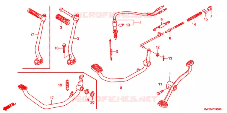 PEDALE - KICK Honda MOTO 110 WAVE 2017  AFP110CRFG