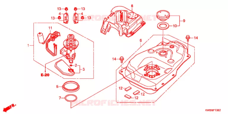 ROUE ARRIERE (AFP110MCR/AFP110CRF) Honda MOTO 110 WAVE 2017  AFP110CRFG