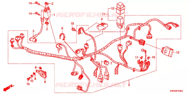 FAISCEAU DES FILS (AFP110CSFG/AFP110CRFG) Honda MOTO 110 WAVE 2017  AFP110CSFG