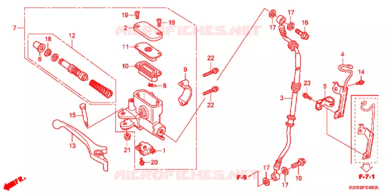 MAITRE CYLINDRE DE FREIN AVANT Honda MOTO 110 WAVE 2016  AFP110CSFG