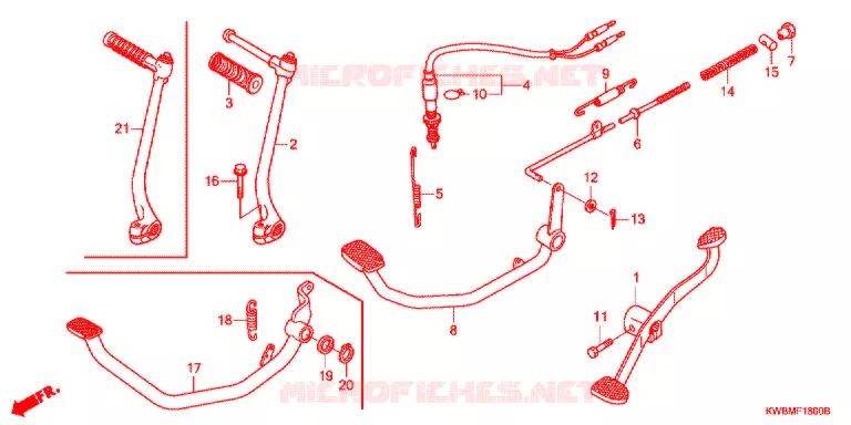 PEDALE - KICK Honda MOTO 110 WAVE 2017  AFP110CSFG