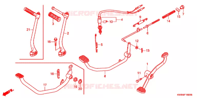 PEDALE - KICK Honda MOTO 110 WAVE 2011  AFP110KCSB
