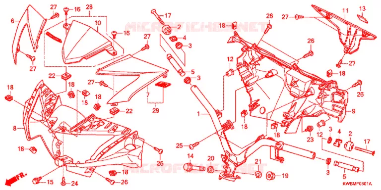 GUIDON (2) Honda MOTO 110 WAVE 2013  AFP110MCRE