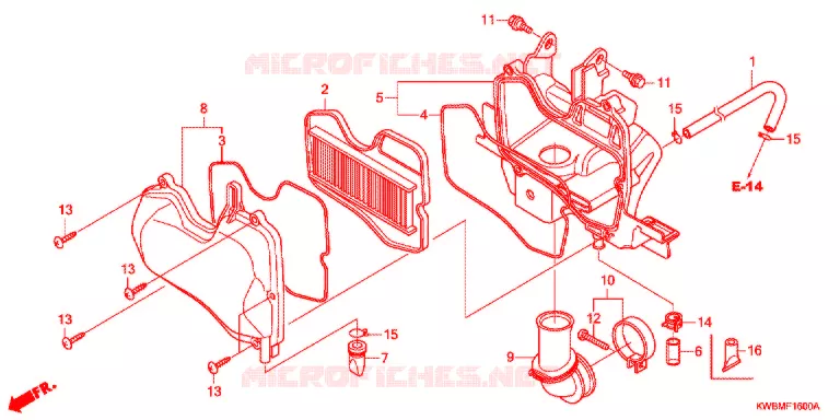 FILTRE A AIR (AFP110MCS/AFP110MCR/AFP110KCS) Honda MOTO 110 WAVE 2015  AFP110MCRE