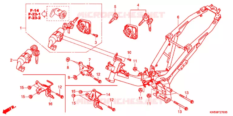 CADRE Honda MOTO 110 WAVE 2013  AFP110MCSB