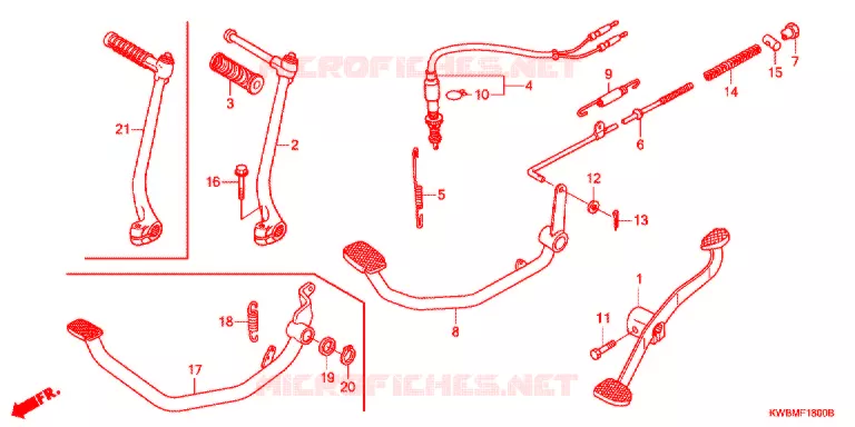 PEDALE - KICK Honda MOTO 110 WAVE 2012  AFP110MCSB