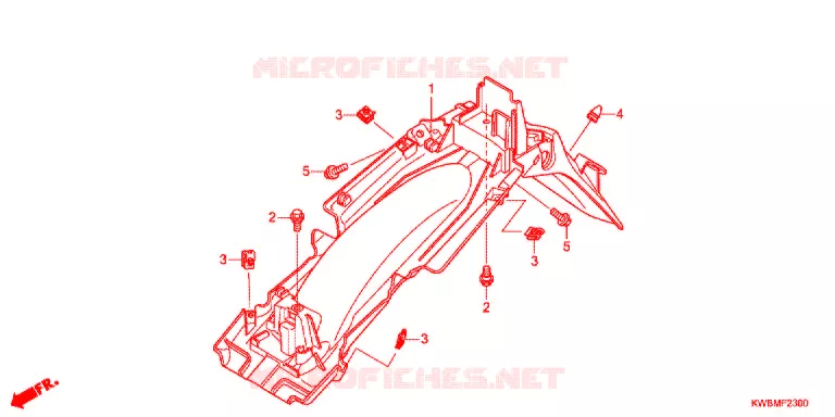 GARDE-BOUE ARRIERE (AFP110MCSB/C/D/AFP110KCSB) Honda MOTO 110 WAVE 2013  AFP110MCSD