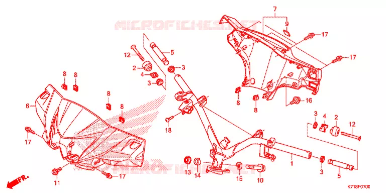 GUIDON - CARENAGE Honda MOTO 110 WAVE 2017  AFS110MDG