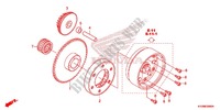ROUE LIBRE DE DEMARREUR pour Honda FUTURE 125 Casted wheels, Rear brake disk de 2014