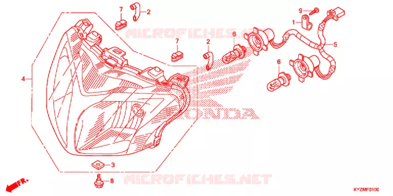 PHARE (AFS125MSD/MCSD,E/MCRD,E) Honda MOTO 125 FUTURE 2012  AFS125MCSD