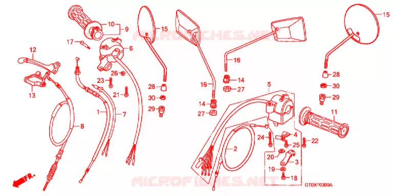 CABLES - COMMODOS - LEVIERS - POIGNEES Honda MOTO 90 CUB 2007  C90D7