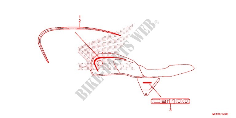 T (CB1100'14/SA'14/A'14) pour Honda CB 1100 ABS BLUE de 2014