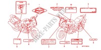 ETIQUETTE DE PRECAUTIONS  pour Honda CB 1300 SUPER BOL DOR ABS TWO TONES de 2009