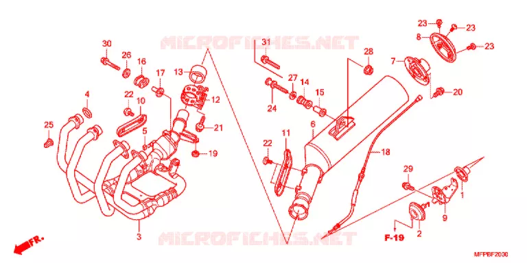 SILENCIEUX D'ECHAPPEMENT Honda MOTO 1300 CB 2012  CB1300SAB_3J